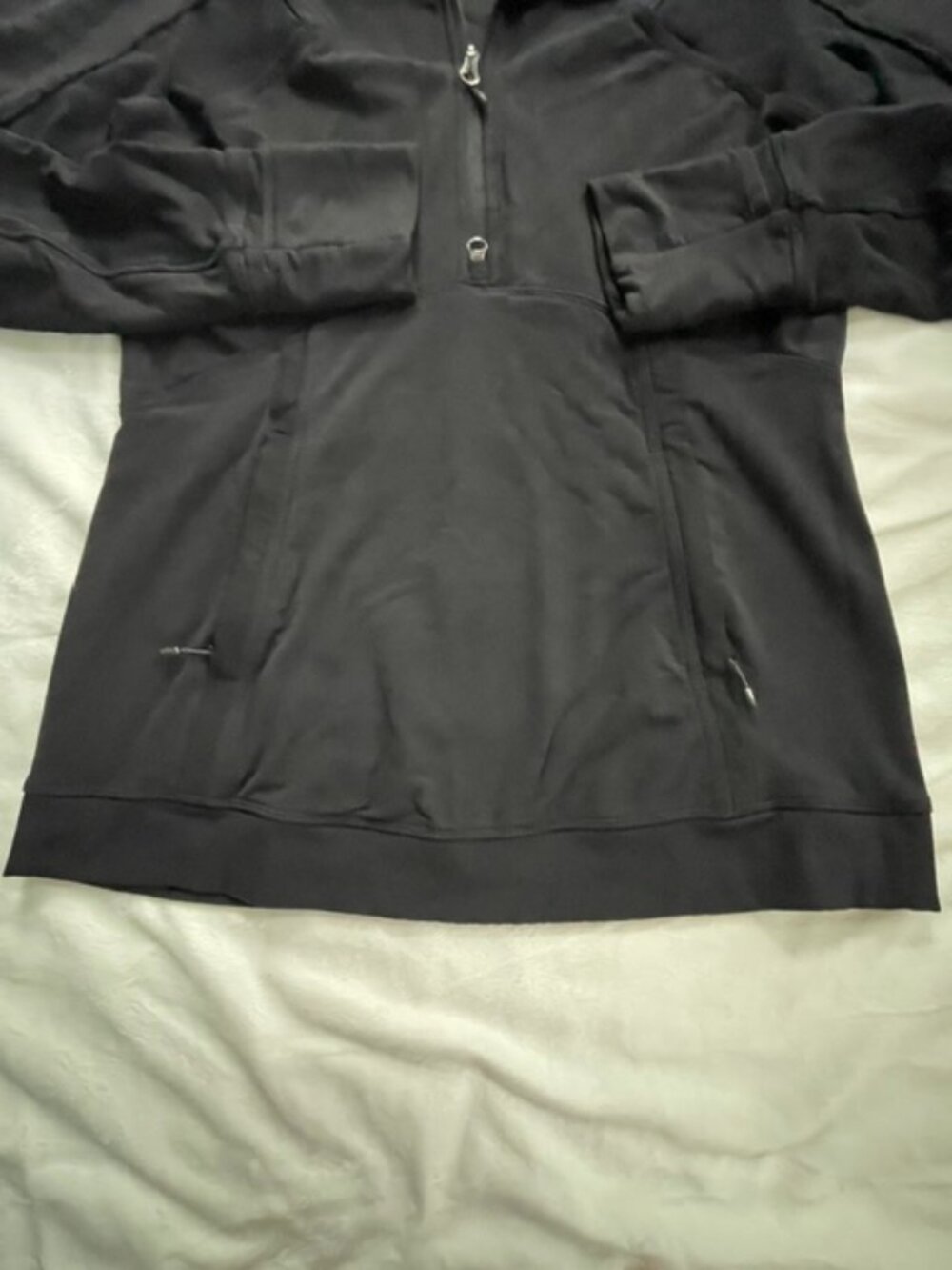 Lululemon Hooded Athletic Jacket Women's Pullover Half-Zip, Black, Size 8 - Picture 6 of 10